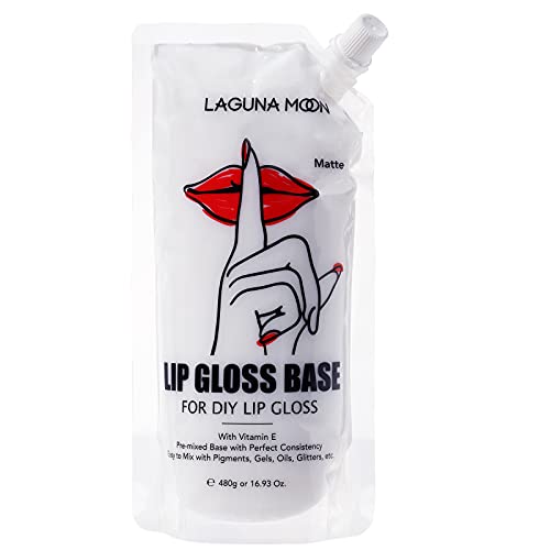 Lagunamoon Matte Lip Gloss Base, 480 ml Large Clear Lip Gloss Base Bulk, Antiadherente Versagel Lip Gloss Base Gel con consistencia perfecta Cover