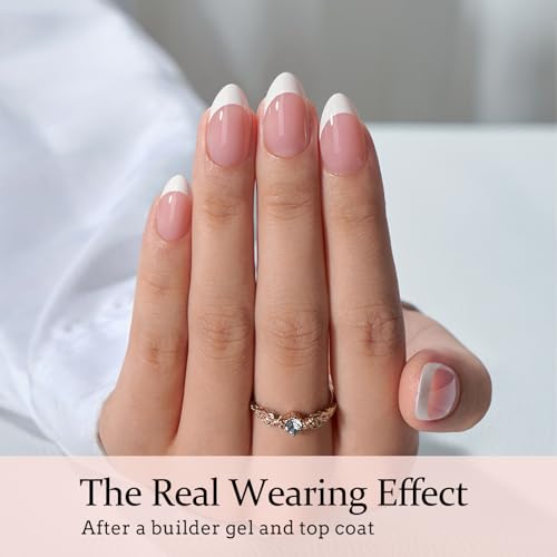 BTArtboxnails French Gel Nail Tips - French Tip Press on Nails Pink Short Almond XCOATTIPS for Nail Extensions