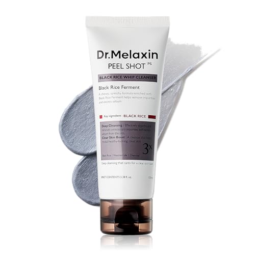 Dr.Melaxin Peel Shot Black Rice Mochi Whip Cleanser 100ml formula...