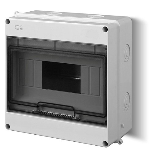 ELEKTROPLAST Kleinverteiler 9 Module 1-reihig IP55 Aufputz inkl. Hutschiene und PE-/N-Klemmen Control LUX-PLUS