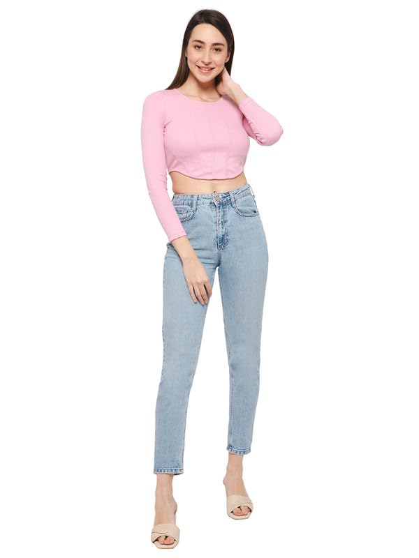 Women's Cotton Chic Basic Ribbed Bustier Regular Fit Crop Top-image-18