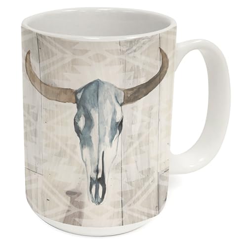 Highland Home Western Skull Large Decorative Ceramic Mug