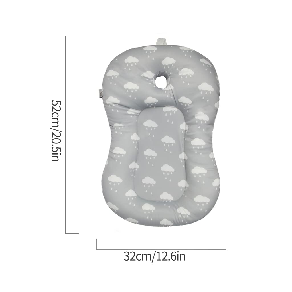 KAKIBLIN Baby Bath Mat, Baby Bath Cushion Soft Anti-Slip Pad 0-6 Month Toddler Pillow (Cloud)