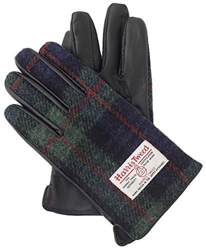 【ハリスツイード】HARRIS TWEED メンズ スマホ対応 手袋 レザー AY-15AWGL-002（グリーン）