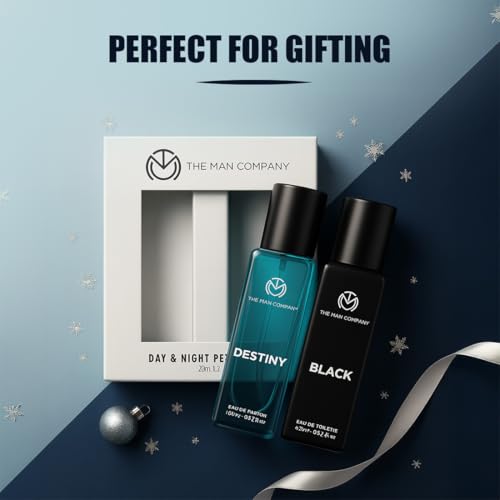 Image of The Man Company Fragrance Fusion Duo, Black and Destiny Perfume Gift Set | Eau De Parfum Set, 20ml x 2 | Gift for Man | Long-Lasting EDP for Men | Premium Perfume for Man | Valentine Gift Set For Husband, Boyfriend