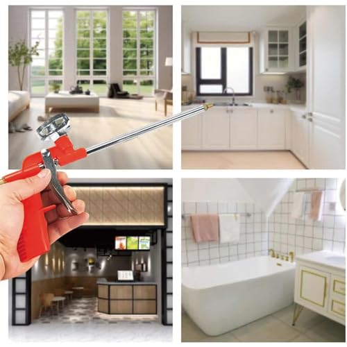 Vixzoid 2 Stück PU Schaumpistole Bauschaumpistole Schaumpistole Bauschaum Set zum Abdichten, Füllen, Abdichten, für den Heim und Bürogebrauch(Rot)