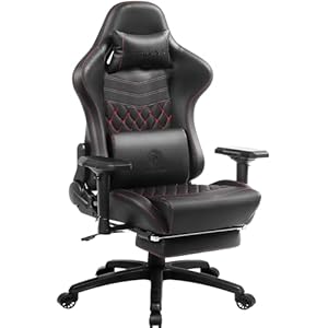 Dowinx Gaming stoel ergonomische racestijl met massage lendensteun bureaustoel voor computer PU-leer met intrekbare voetensteun, 4D armleuningen