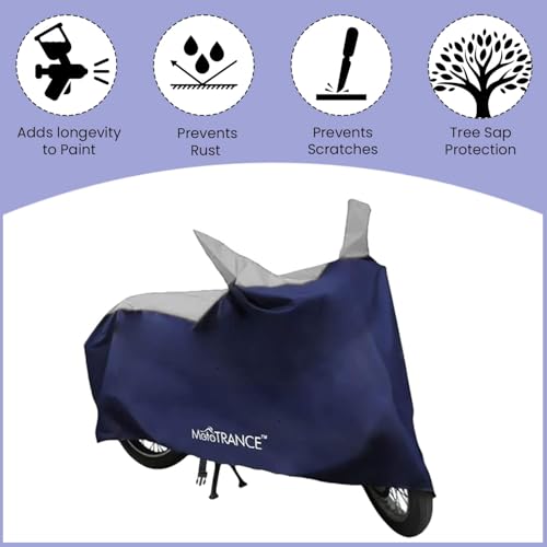 Image of Mototrance Sporty Blue Bike Body Cover Compatible with Honda Dream Yuga