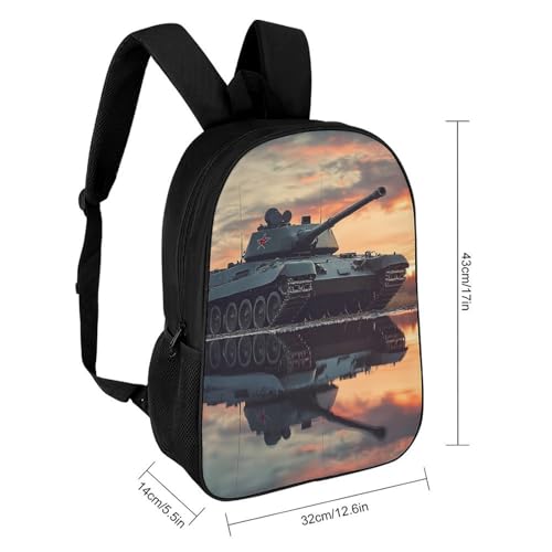 Military Tank Army 17 Inch Shoulder Backpack Fashion Laptop Bag Travel Daypack for Camping Hiking2