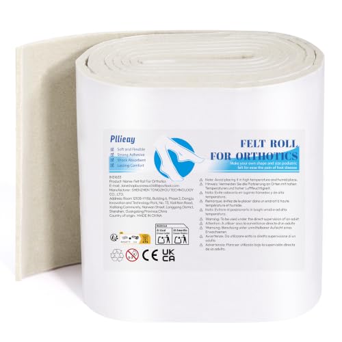 Image of Pllieay Adhesive Felt Premium Grade, Orthopedic Felt Roll 1 /4 inch x 6 inch x2.5yd | Light Brown Felt Sheets, Quality Rayon Blend Adhesive Felt Roll for Provide Cushioning and Support in Pain Foot