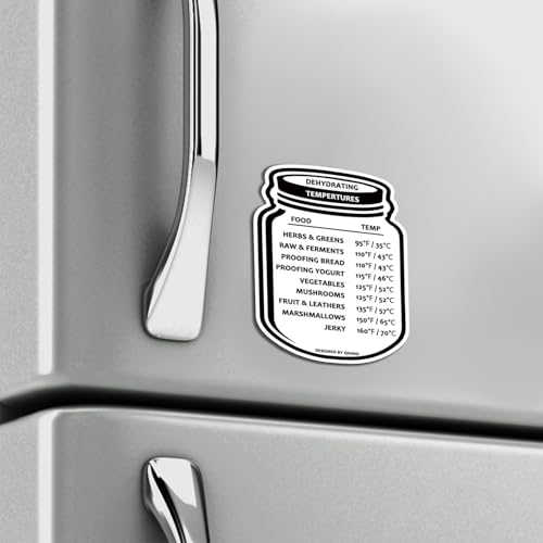 image for QHAND Dehydrator Temperature Guide Refrigerator Magnet Quick Reference