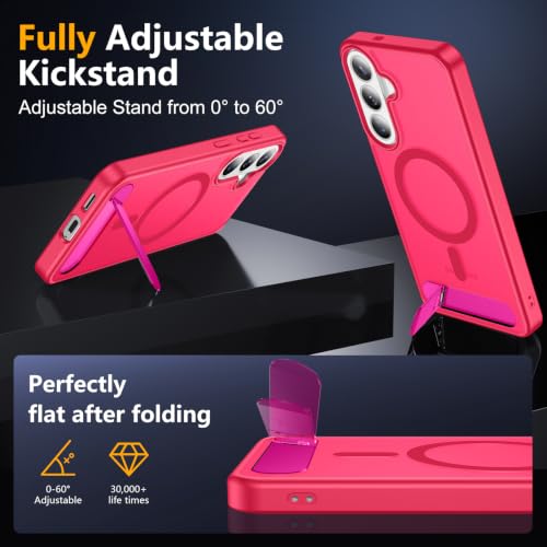 Image of SPIDERCASE Magnetic for Samsung Galaxy S26 FE Case,with Stand,Rose Red
