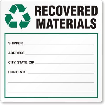 Recovered Materials, 100 Labels / Roll, 6" x 6"
