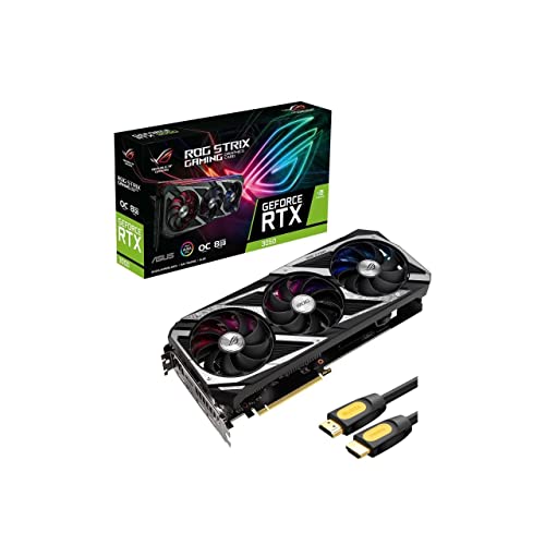 ASUS ROG Strix GeForce RTX 3050 OC Graphics Card 8GB GDDR6 PCI Express 4.0 Ampere Streaming Multiprocessors Axial-tech Fan Design 2X HDMI 2.1 3X DisplayPort 1.4a w/ HDMI Cable