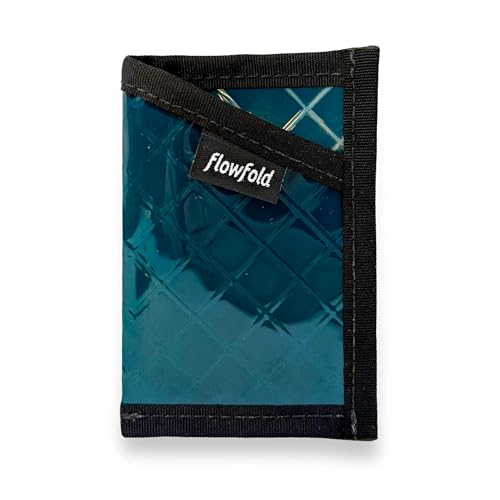 Image of Flowfold Recycled Sailcloth Minimalist Card Holder Wallet | Slim and Durable with Cash pocket and Credit Card Slot | Minimalist Wallet Made in USA Holds 6-8 Cards