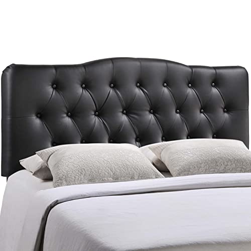 Modway Annabel Tufted Button Faux Leather Upholstered Full Headboard In Black #TOP1