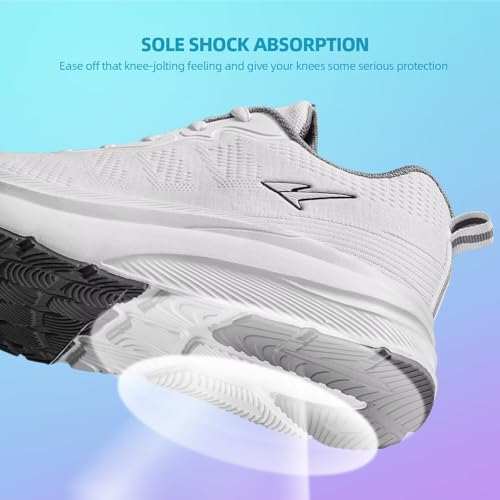 Image of KDN Men's Wide Toe Box Shoes Cushioned Road Running Shoes Non Slip Mens Walking Sneakers for Wide Feet Comfortable Athletic Gym Workout Shoes Wide Width