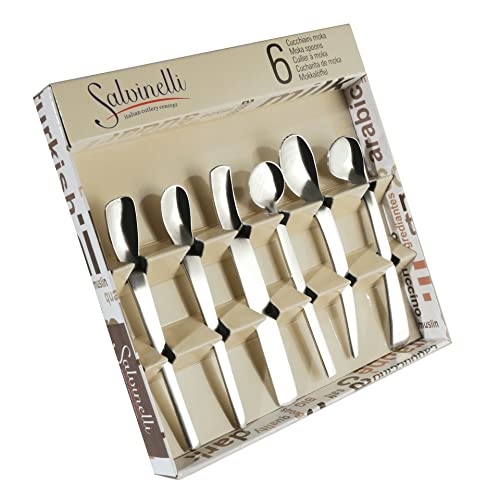 Salvinelli S6MOM Set Cucchiaini caffè, Metallo, Argento
