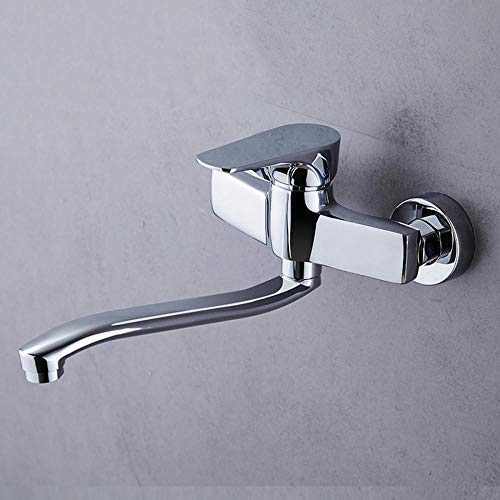 Robinet mural eau chaude et froide double ouverture en cuivre chromé
