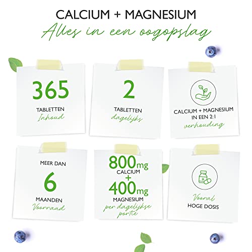 Calcium 800 mg + Magnesium 400 mg (2 tabletten) - 365 tabletten - 6 maanden voorraad - Calcium + Magnesium complex in 2… - Image 4
