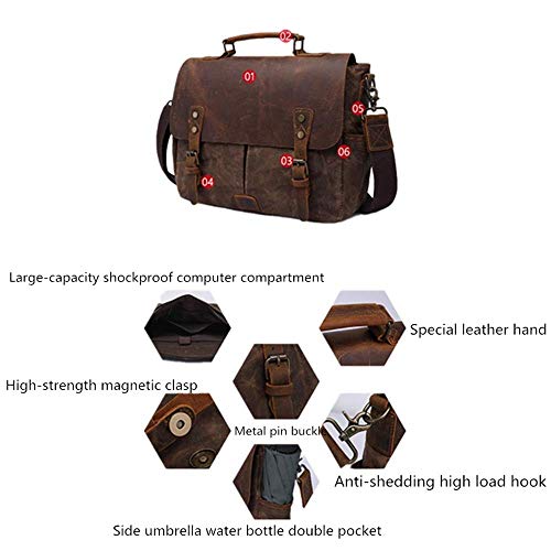 QZH Kamera Rucksack Tasche Retro Oil Wax Portable Canvas Bag Herren SLR Kameratasche Umhängetasche Herren Umhängetasche… – Bild 6