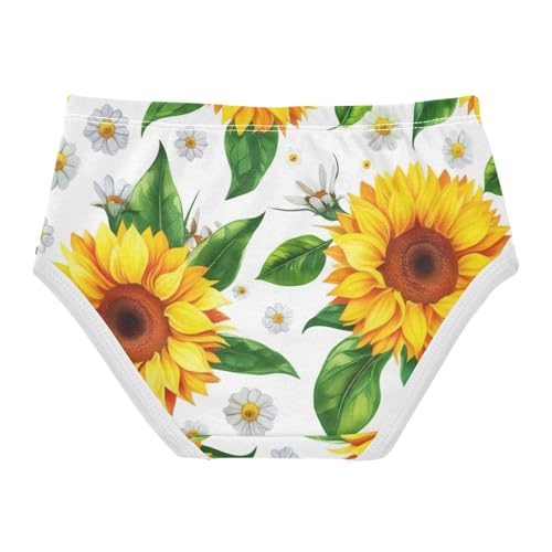 Funny Toddler Girls Underwear 2t Cotton Cute Panties Girl Watercolor Style Sunflowers Briefs Girls Undies2