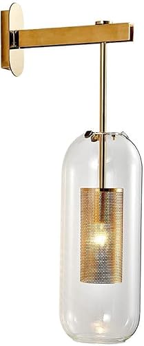 Olskfuh Gold/Light Modern Sconce Glass Shade Wash Wall Lamp Metal Wall Indoor Lighting Fixtures Compatible With Living Room Entrance Bedroom Bedside Dining Room,Chandelier Lamp,
