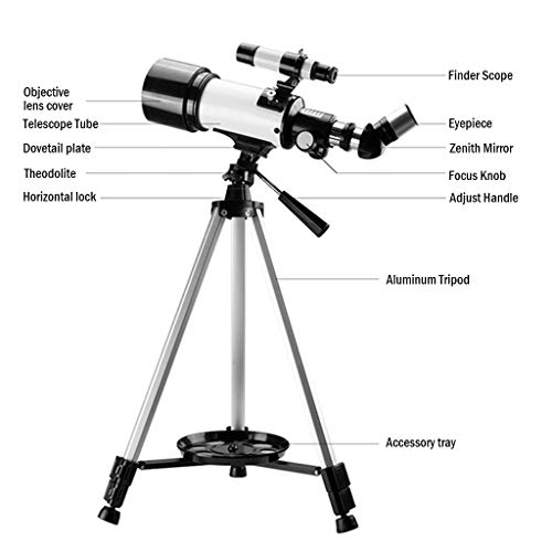 Telescopio refractor 70mm con trípode ajustable y mochila miniatura 7