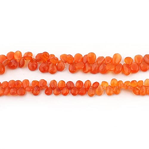 Perles de cornaline Carnelian Faceted Briolettes en forme de poire de 7mm à 13mm SB4554