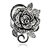 Blowin Newest Womens Ladies Gothic Vintage Stainless Steel Big Rose Flower Band Ring