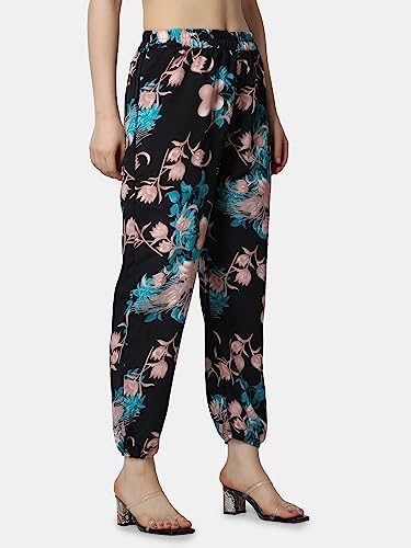 Image of POPWINGS Casual Printed Joggers for Summer || Stylish Women Joggers for Summer || Loose-Fit Pull On Joggers for Women || Women Joggers Pants for Summer