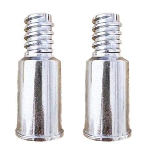 HarmonyCrafts 2Pcs Silver Metal Broom Handle Tips Threaded Handle Tips Threaded Head Household Connector for Wood Poles