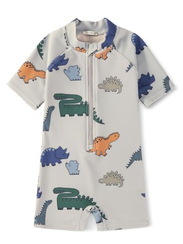 Image of Boys One Piece Swimsuit Whale Dolphin Bathing Suit Zipper Rash Guard Kid Short Sleeve Swimwear Shark Beach Wear UPF50+