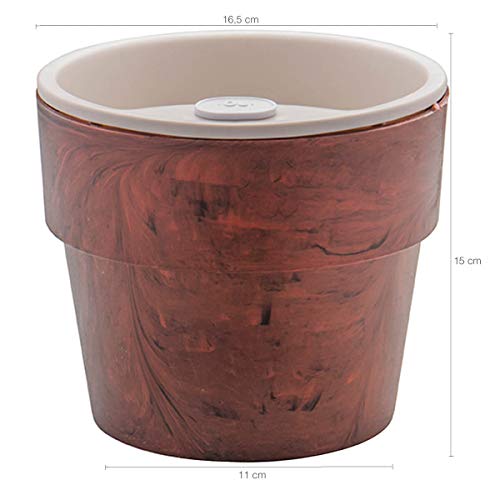 Vaso G Auto Irrigável Planta Plantar Flor Tempero Jardim Casa Mogno