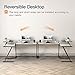 Extra Large L Shaped Desk L Desk Gaming Computer Corner Desk with Round Corner with Monitor Stand for Gaming Desk Home Office Writing Workstation, White