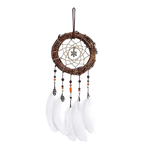 Atrapasueños Hecho a Mano de Plumas atrapasueños Rota atrapasueños para niñas niños Dormitorio decoración para Colgar en la Pared Regalo de bendición