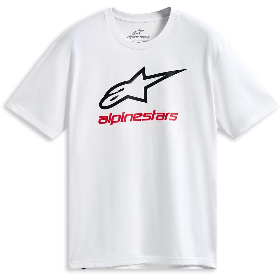 Image of Alpinestars Always 2.0 CSF Tee, Casual Sportswear Shirt, Cotton-Poly Blend, Soft Hand Print, XS, White /Black /Red