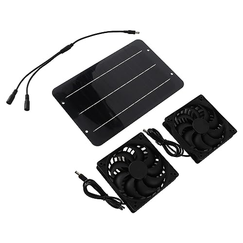 Kit de ventilador de panel solar 10W Topiky con extractores duales y red de protección 4