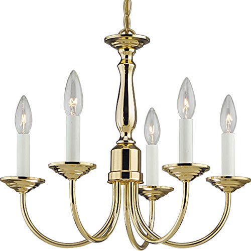 Progress Lighting P4009-10 5-Light Chandelier, Polished Brass #1