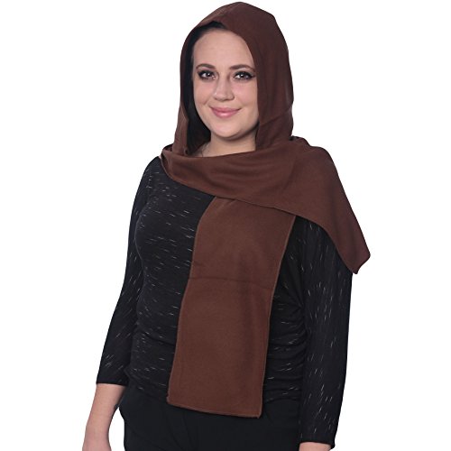 NEW Fleece Hooded Scarf Warm & Comfortable One Size Fits Most 7 Colors 1 or 2 Pack3