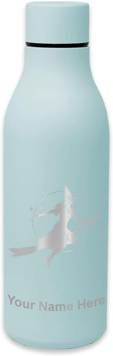 LaserGram Double Wall Stainless Steel Water Bottle, Halloween Sexy Witch, Personalized Engraving Included