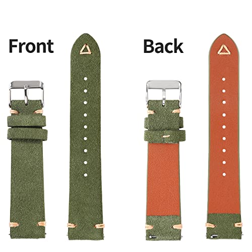 WOUKUP クイックリリーススエードレザー腕時計バンド ヴィンテージ腕時計バンド メンズ腕時計ストラップ 18mm 19mm 20mm 21mm 22mm 24mm