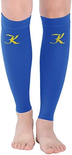 KEKING® Calf Compression Sleeves for Men & Women, 1 Pair, True 20-30mmHg Leg Compression Socks Support for Running, Shin Splint, Calf Pain Relief, Swelling, Varicose Veins, Nursing, Travel, Blue XXL