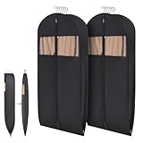 Syeeiex 54'' Garment Bags for Hanging Clothes with 8'' Gussets,Space Saving Hanging Garment Bag with Self Compression Zipper - Save 50% Space-Can Hold 6 Down Coats,8 Fur & Winter Coats,20 Shirts(2PCS)