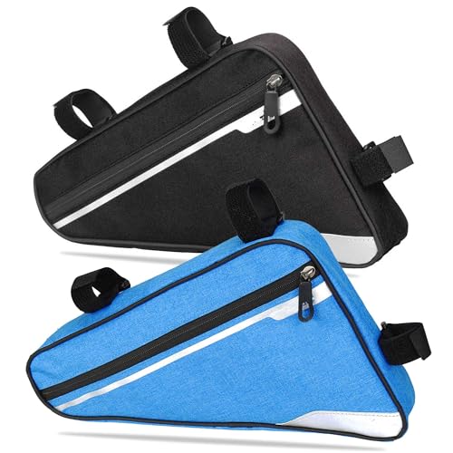 Kraptick Triangle Bike Bag [Waterproof]- Big Triangle Frame Bag for Bicycle, Cycle Accessories - Bike Pouch, Bike Bags with Reflective Straps and Plenty of Storage (Combo of - Black & Blue) (B0BZSN8RYG) Amazon Price History, Amazon Price Tracker