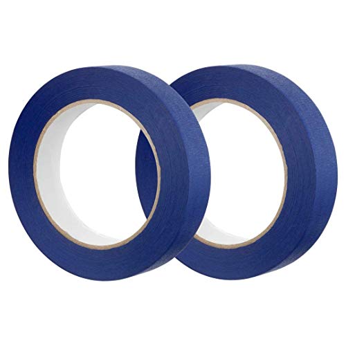 GTSE Blue Masking Tape, 1 inch x 55 Yards (164 ft), Multi-Surface Adhesive Painting Tape, 2 Rolls