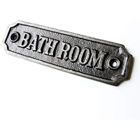 Jones & Grey VINTAGE STYLE CAST IRON DOOR SIGN - BATHROOM Cover