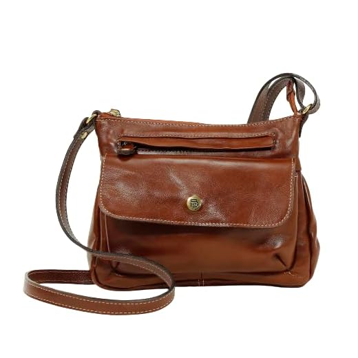 Bolsa Transversal Feminina Selma, Bolsa Tiracolo em Couro Legitimo, Alças Ajustáveis - Betania Couros (Whisky)