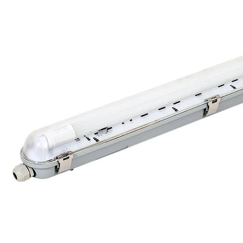 SILAMP Kit de Réglette LED IP65 + Tube Néon LED 120cm T8 18W - Blanc Chaud 2300K - 3500K