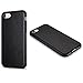 TENDLIN Compatible with iPhone SE 2022/SE 2020/8/7 Case - Leather Back Flexible TPU Silicone Hybrid Slim Case (Black)